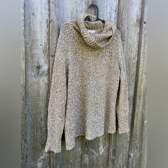 ARITZIA COMMUNITY with wool grey&cream turtleneck chunky knit sweater size small - Picture 9 of 14